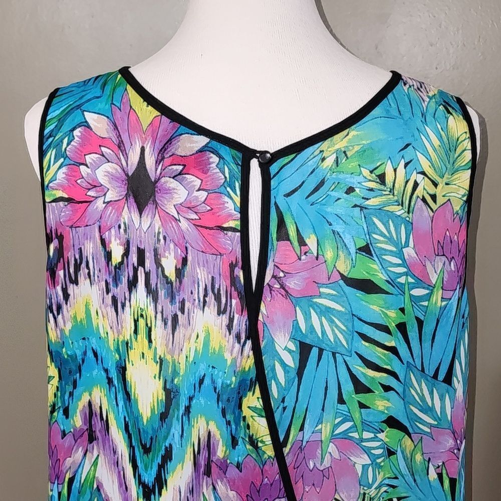 Nicole‎ by Nicole Miller Sheer Floral Sleeveless Top Size X-Large - Picture 8 of 15